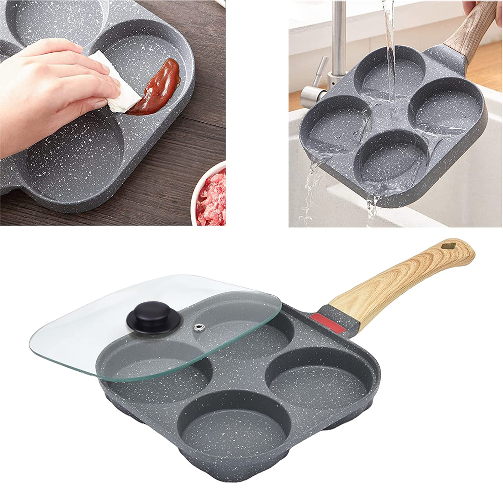 Non Stick 4-Cup Egg Frying Pan - Electric Griddle Pancake 评论和价格