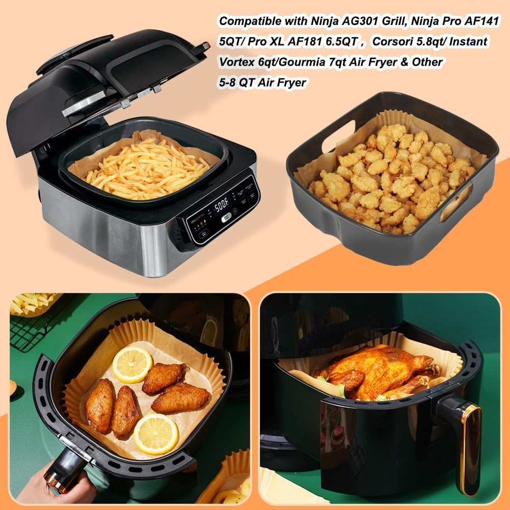 100Pcs 23cm XXL Square Hot Air - Air Fryer 5L Digital 评论和价格