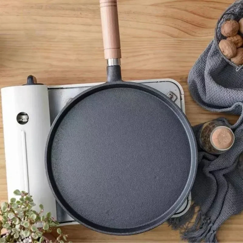 20cm Cast Iron Skillet Wooden  - Electric Griddle Pancake 评论和价格